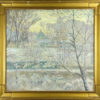 Framed Alfred Juergens painting, February Day - Oak Park, 1913