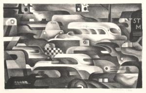 Benton Spruance: Traffic Control. Signed, dated, titled and inscribed Ed. 35 in pencil.