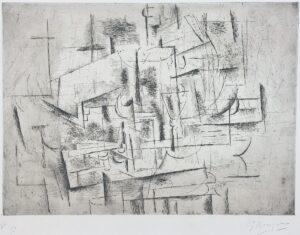 Georges Braque Nature Morte II, 1912 Vallier 10. Etching and drypoint on Arches paper.