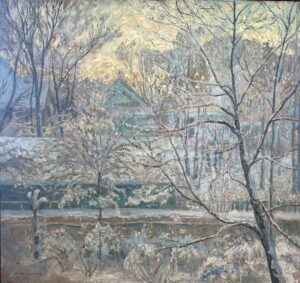 Alfred Juergens, February Day - Oak Park 1913, oil painting on canvas for sale.