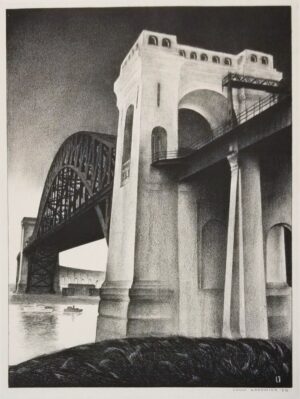 Original Louis Lozowick Hell Gate Lithograph For Sale